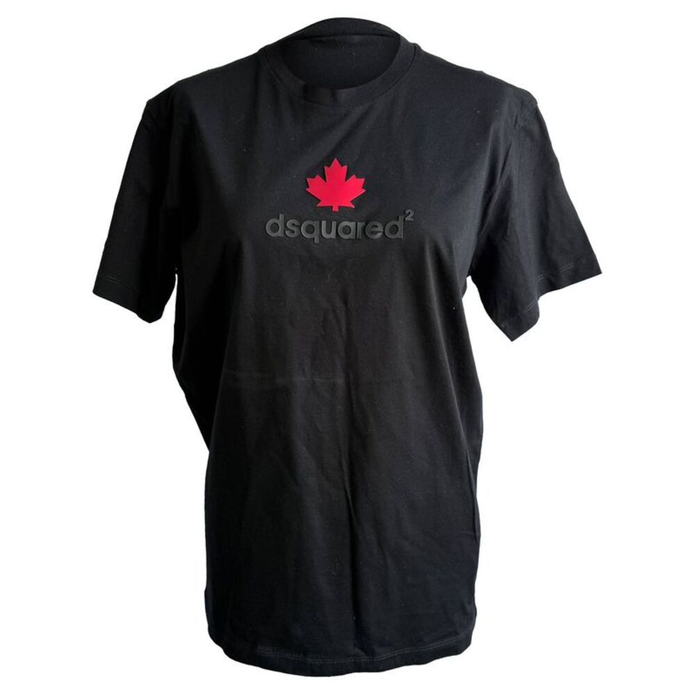 Dsquared2 Maple Logo T-shirt in Black Cotton